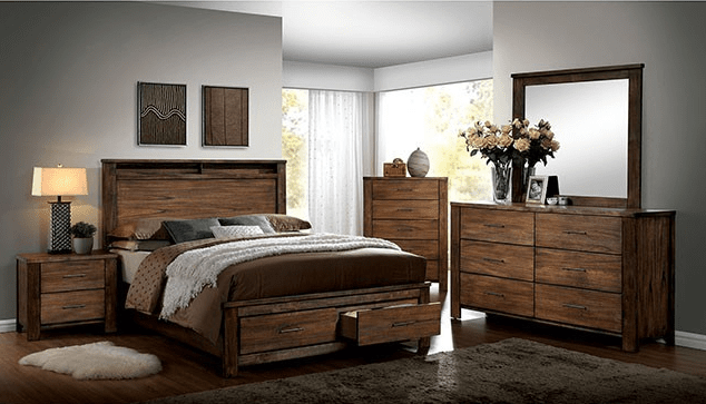 Elkton Rustic Cabin 4 Piece Queen Bedroom Set