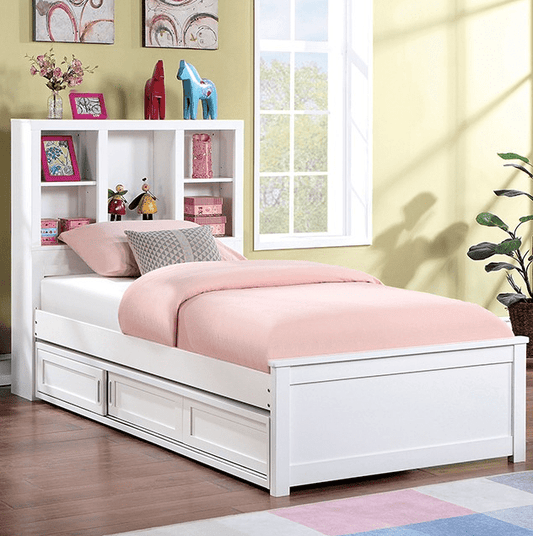 Marilla Full Size Bookcase Bed - White