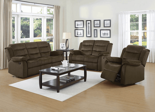 Rodman Pillow Top Arm Motion Sofa & Loveseat Set - Olive Brown