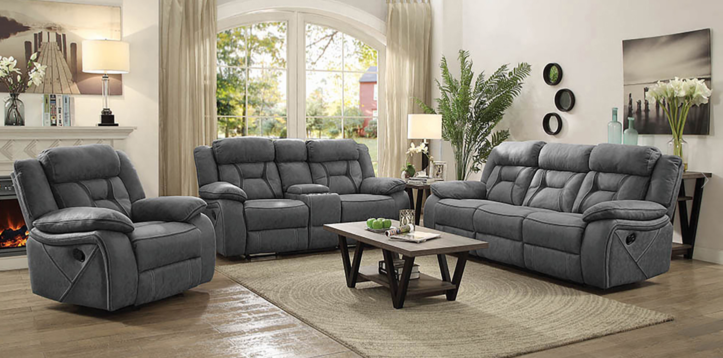 Grey suede recliner sofa sale