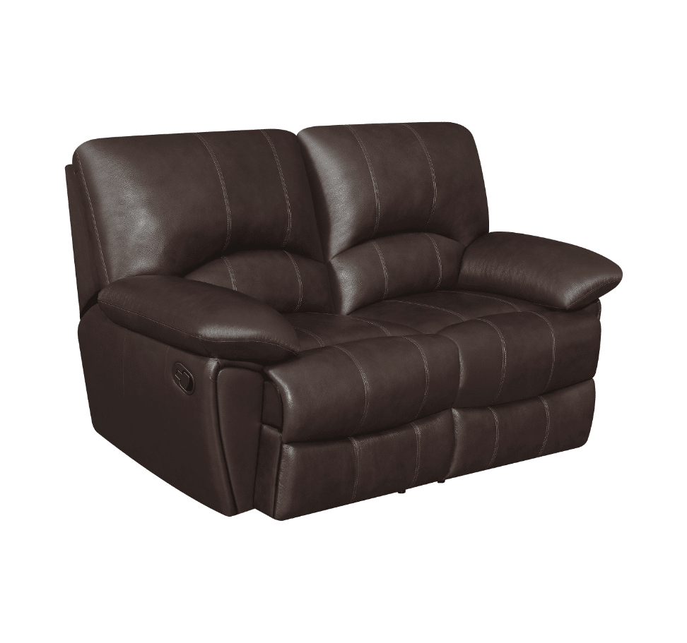 Ford Brown Leather Motion Sofa w- Cool Gel Memory Foam