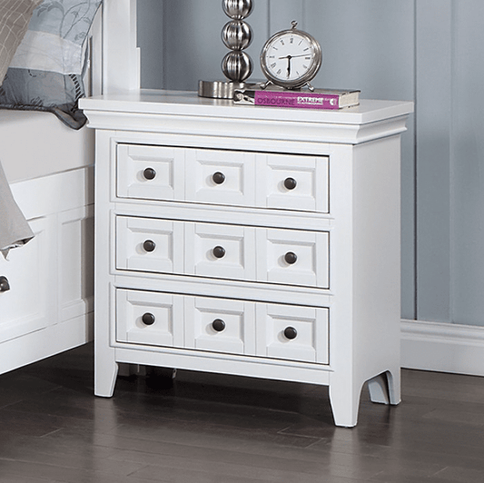 Castile Transitional 3-Drawer Nightstand - White