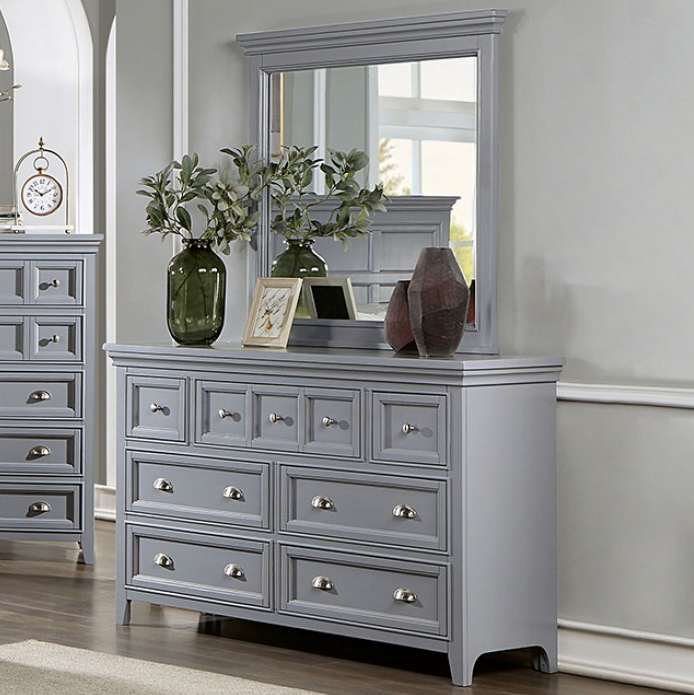 Castile Transitional 7-Drawer Dresser - Gray