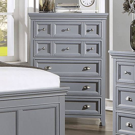 Castile Transitional 5-Drawer Chest - Gray