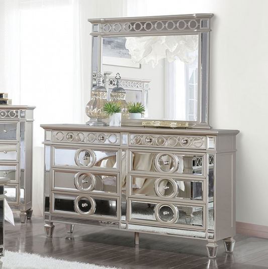 Marseille 8-Drawer Glam Dresser - Mirror & Champagne