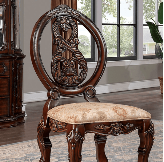 Normandy Traditional Dining Side Chair Set of 2 - Brown Cherry