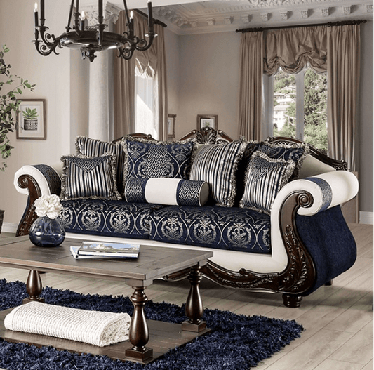 Navarre Traditional Chenille Rolled Arm Sofa