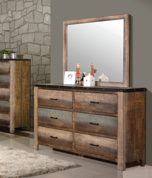 Sembene 6-Drawer Dresser Antique Multi-Color