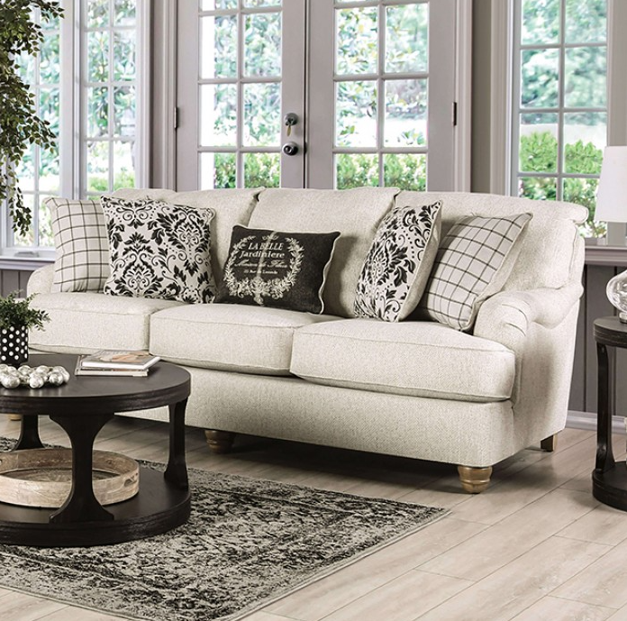 Mossley Transitional Upholstered Sofa - Ivory