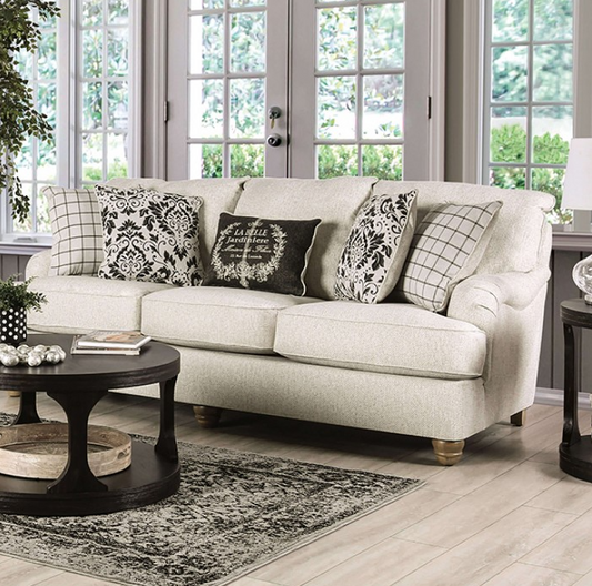 Mossley Transitional Upholstered Sofa - Ivory