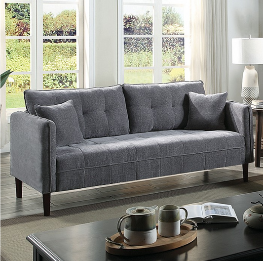 Lynda Contemporary Sofa in Dark Gray Chenille