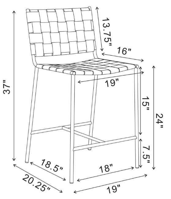 Adelaide Upholstered Counter Height Stool With Open Back Brown And Chrome