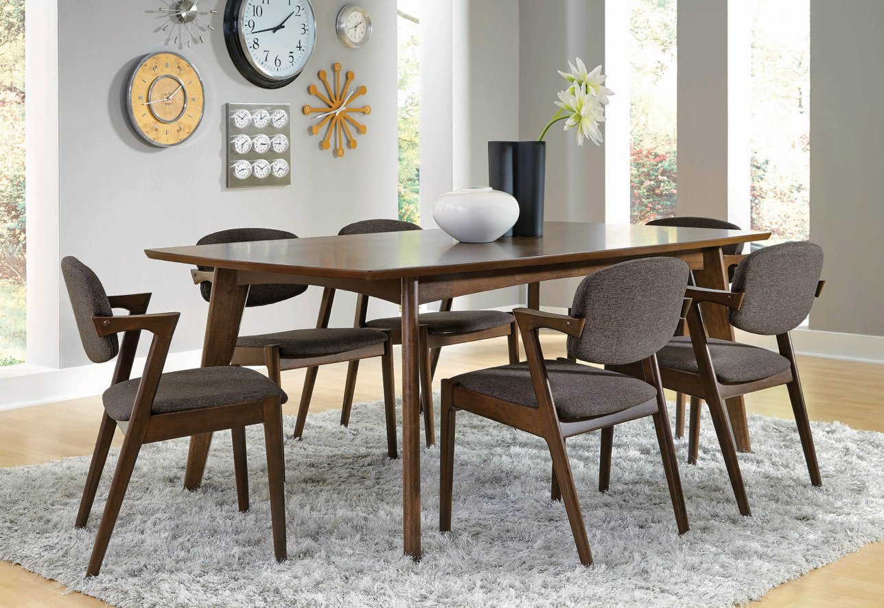 Malone Dark Walnut Mid-Century Modern Dining Table