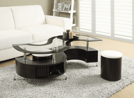 Buckley 3-Piece Coffee Table And Stools Set Cappuccino