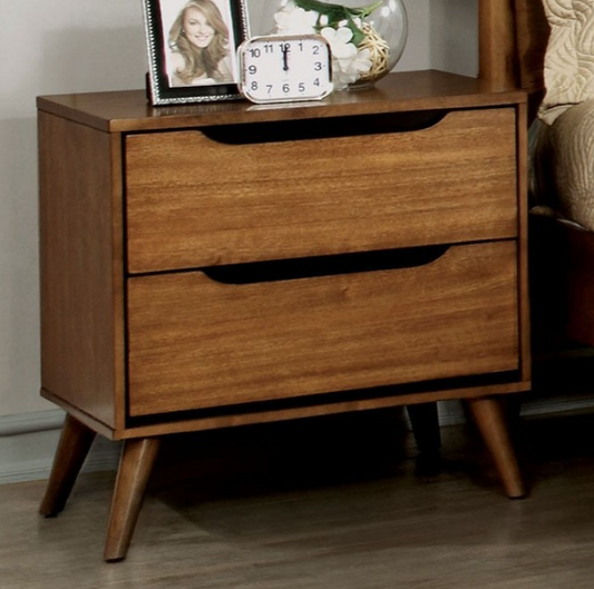 Lennart Oak Finish Mid-Century Modern Nightstand