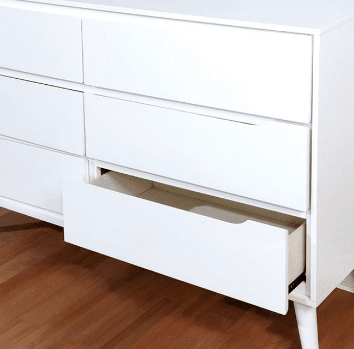 Lennart White Finish Mid-Century Modern Dresser