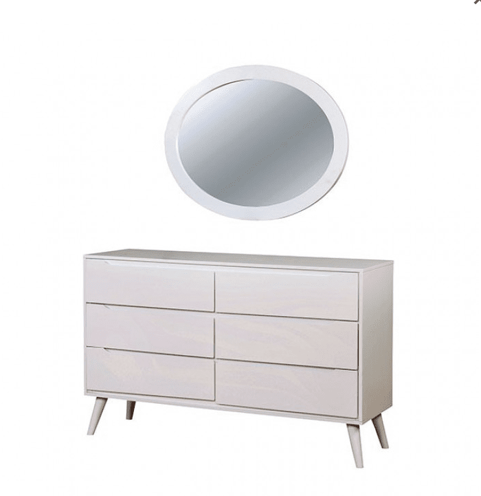 Lennart White Finish Mid-Century Modern Dresser