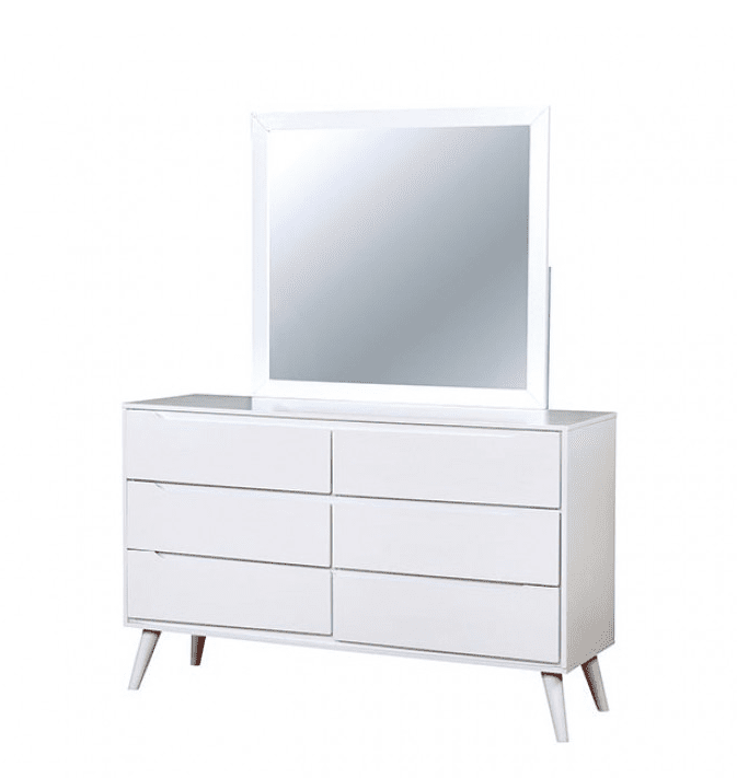 Lennart White Finish Mid-Century Modern Dresser