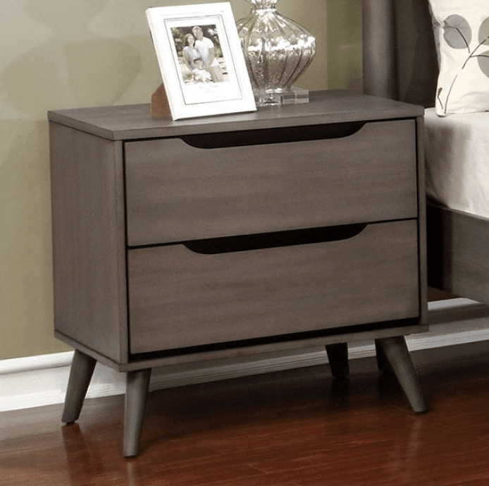 Lennart Gray Finish Mid-Century Modern Nightstand