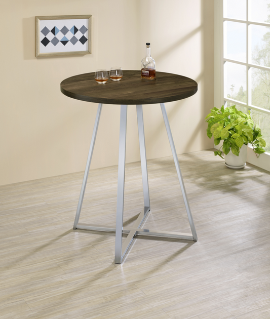 Copy of Bexter Faux Marble Round Top Bar Table White And Chrome