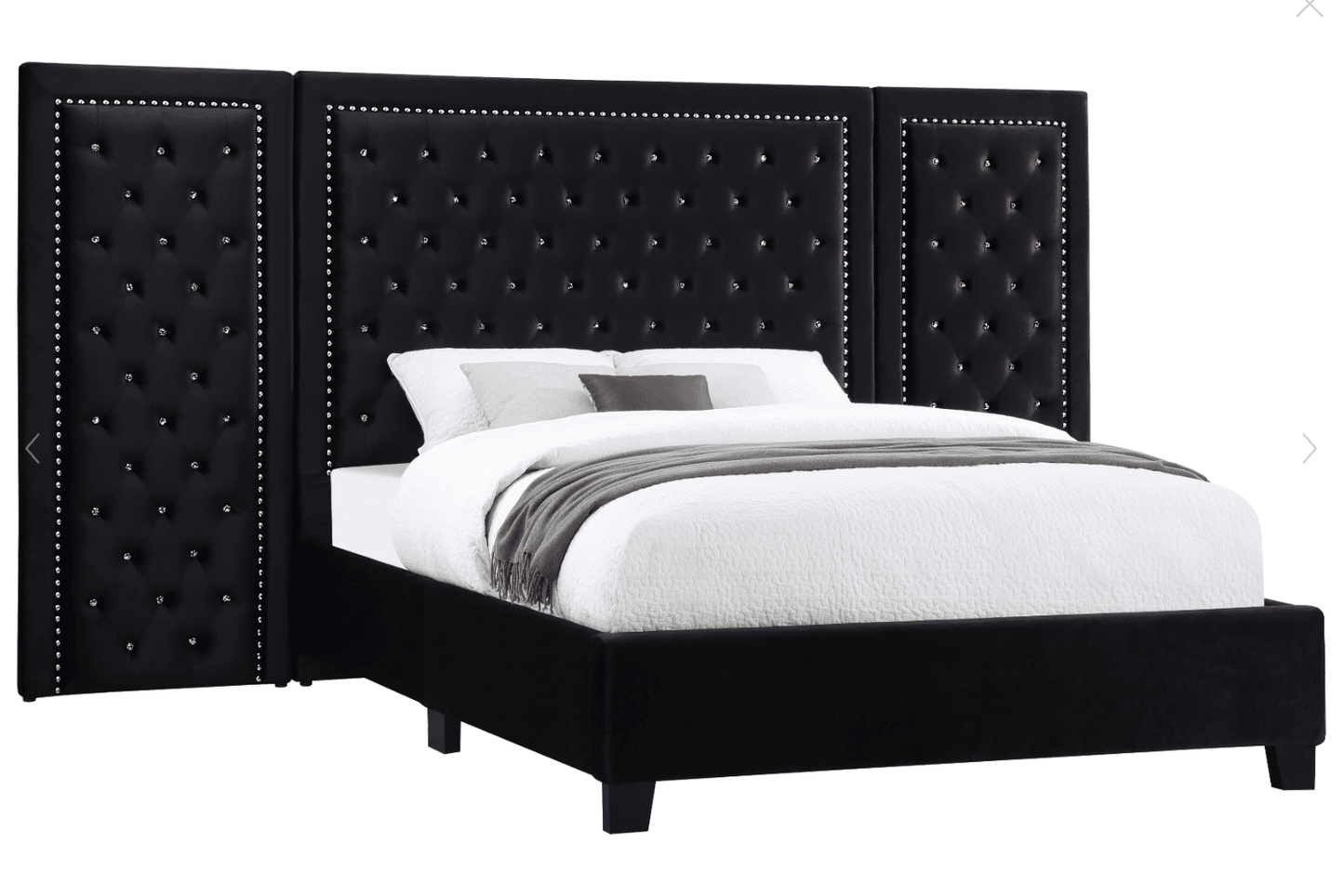 Hailey Collection Button Tufted King Platform Bed