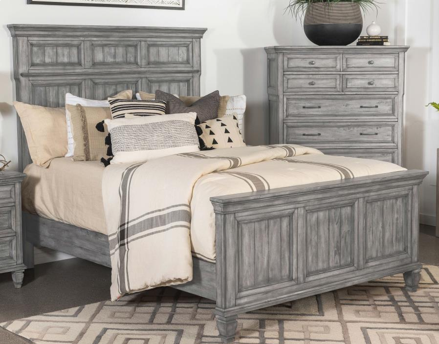 Avenue 5-Piece Eastern King Panel Bedroom Set Grey