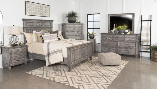 Avenue 5-Piece Eastern King Panel Bedroom Set Grey