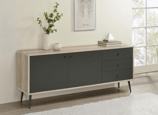 Meave 2-door Accent Cabinet in Gray & Antique Pine