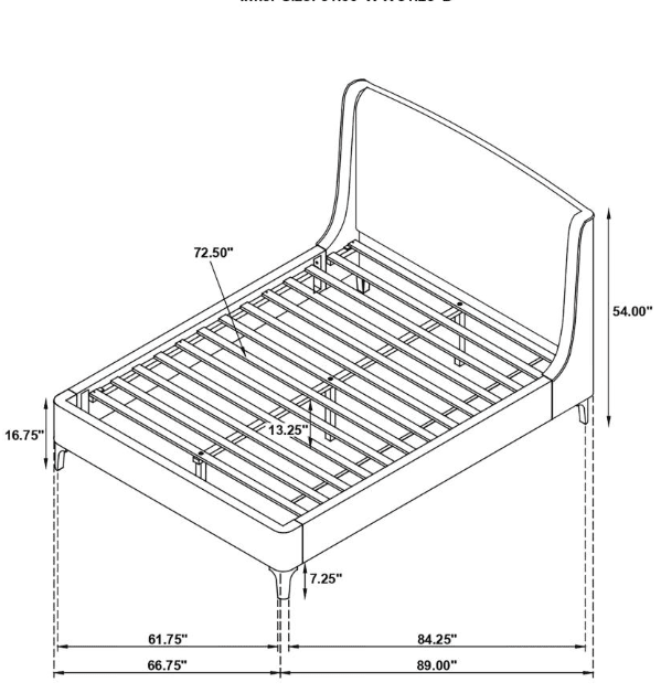 Mosby King Platform Bed with Curved Headboard in Light Gray Boucle Fabric