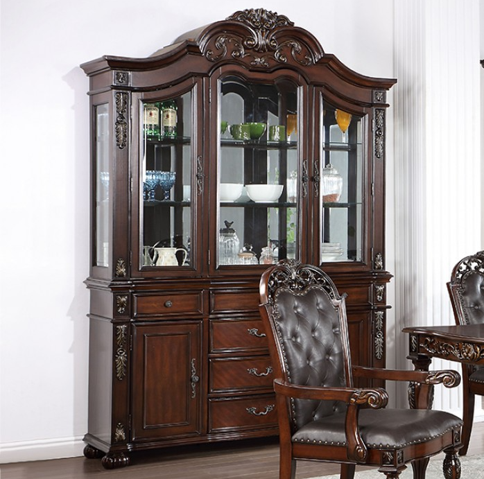 Nouvelle Traditional Hutch & Buffet - Brown Cherry