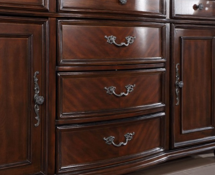 Nouvelle Traditional Hutch & Buffet - Brown Cherry