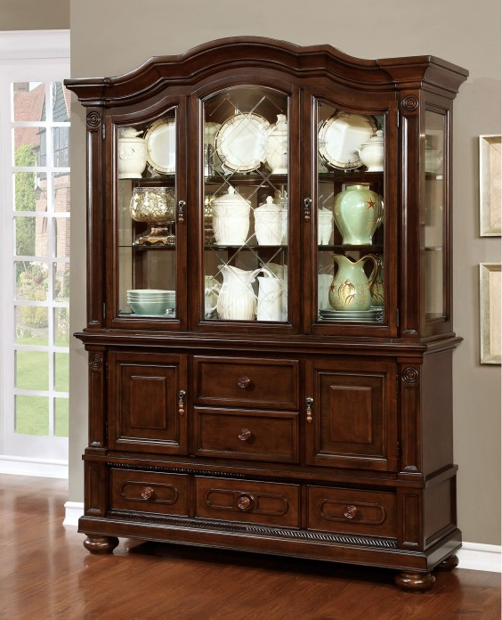 Alpena Traditional Hutch & Buffet in Brown Cherry