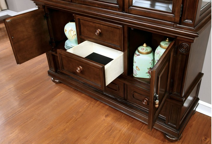 Alpena Traditional Hutch & Buffet in Brown Cherry