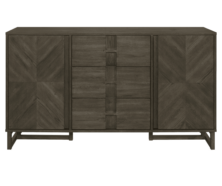 Kelly 3-Drawer Storage Dining Sideboard Server Dark Grey