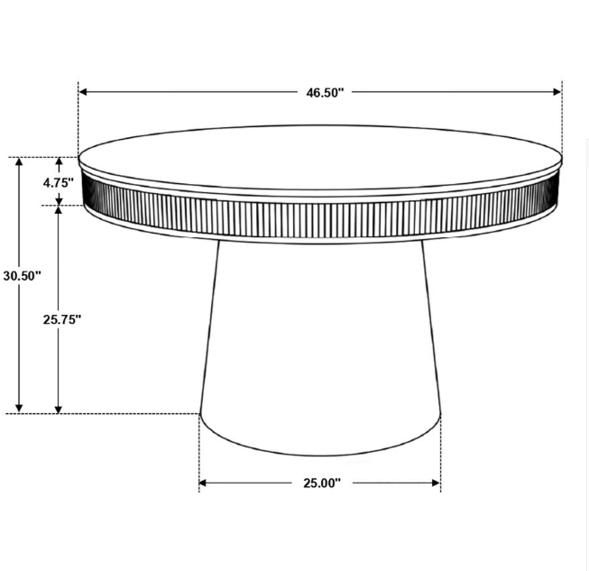 Ortega Round Marble Top Solid Base Dining Table White and Natural