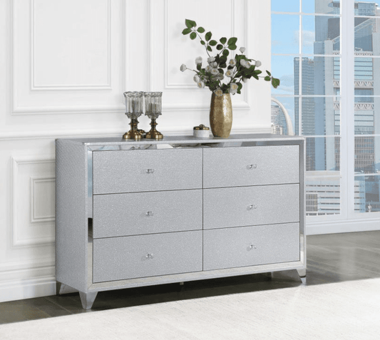 LaRue 6-Drawer Dresser - Silver