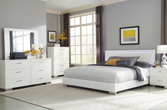 Felicity King Size Bedroom Set with LED Headboard