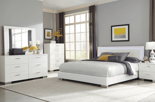 Felicity Queen Size Bedroom Set with LED Headboard