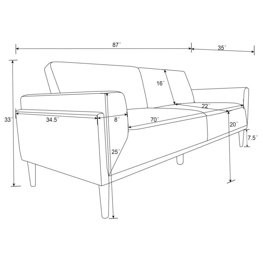 Rilynn Upholstered Track Arm Sofa - Gray