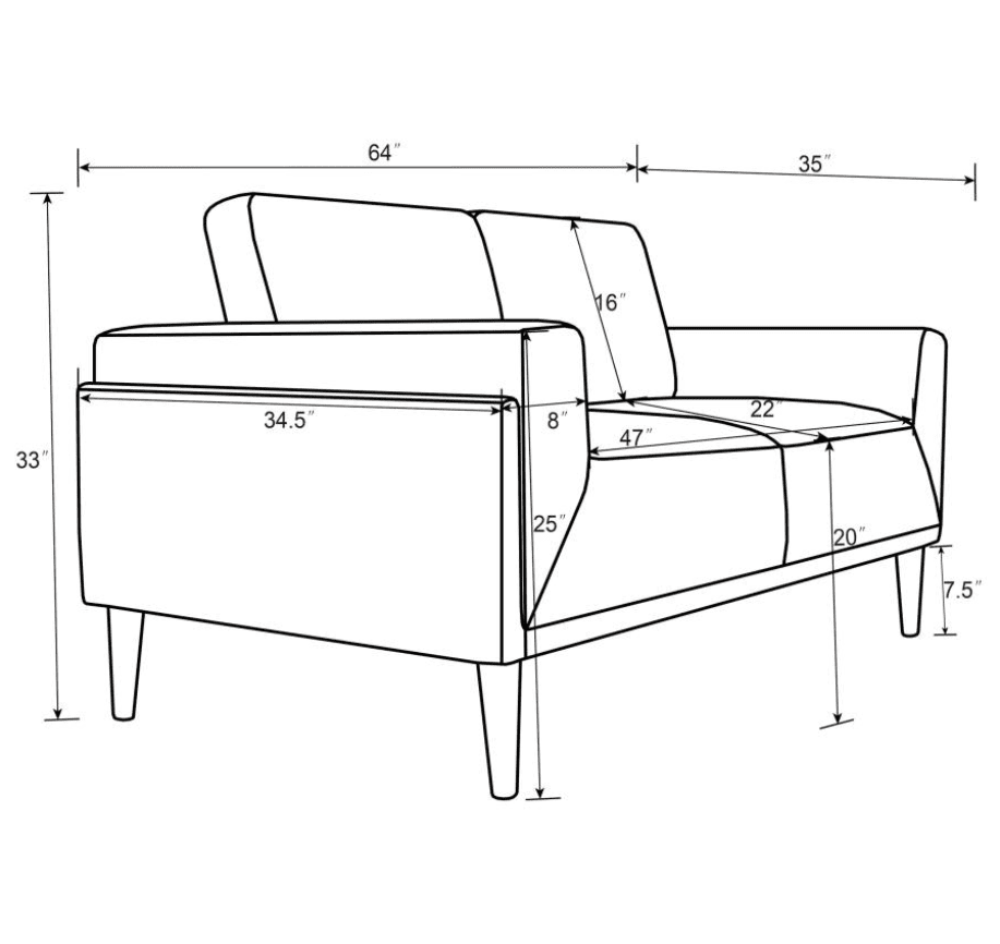 Rilynn Upholstered Track Arm Sofa - Gray