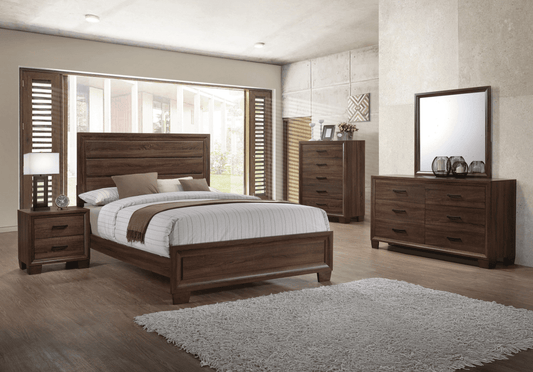 Ingrid Transitional Queen Bedroom Set - Medium Brown