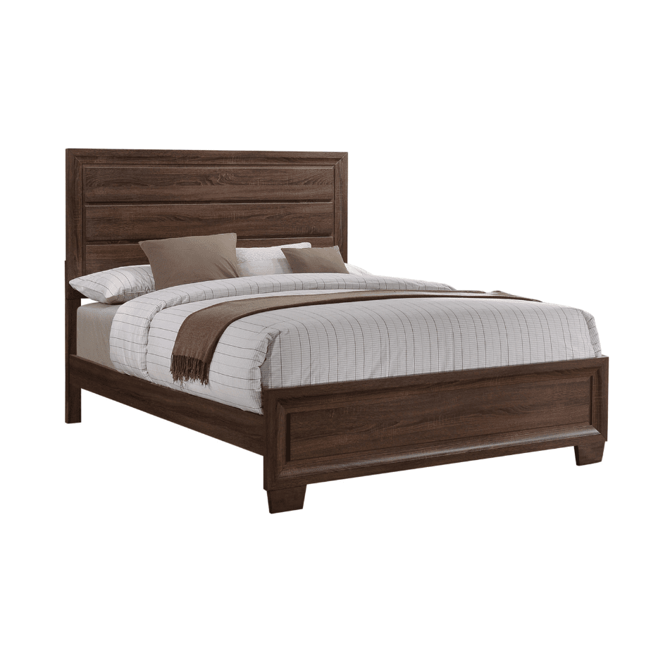 Ingrid Transitional Full Size Bed - Medium Brown