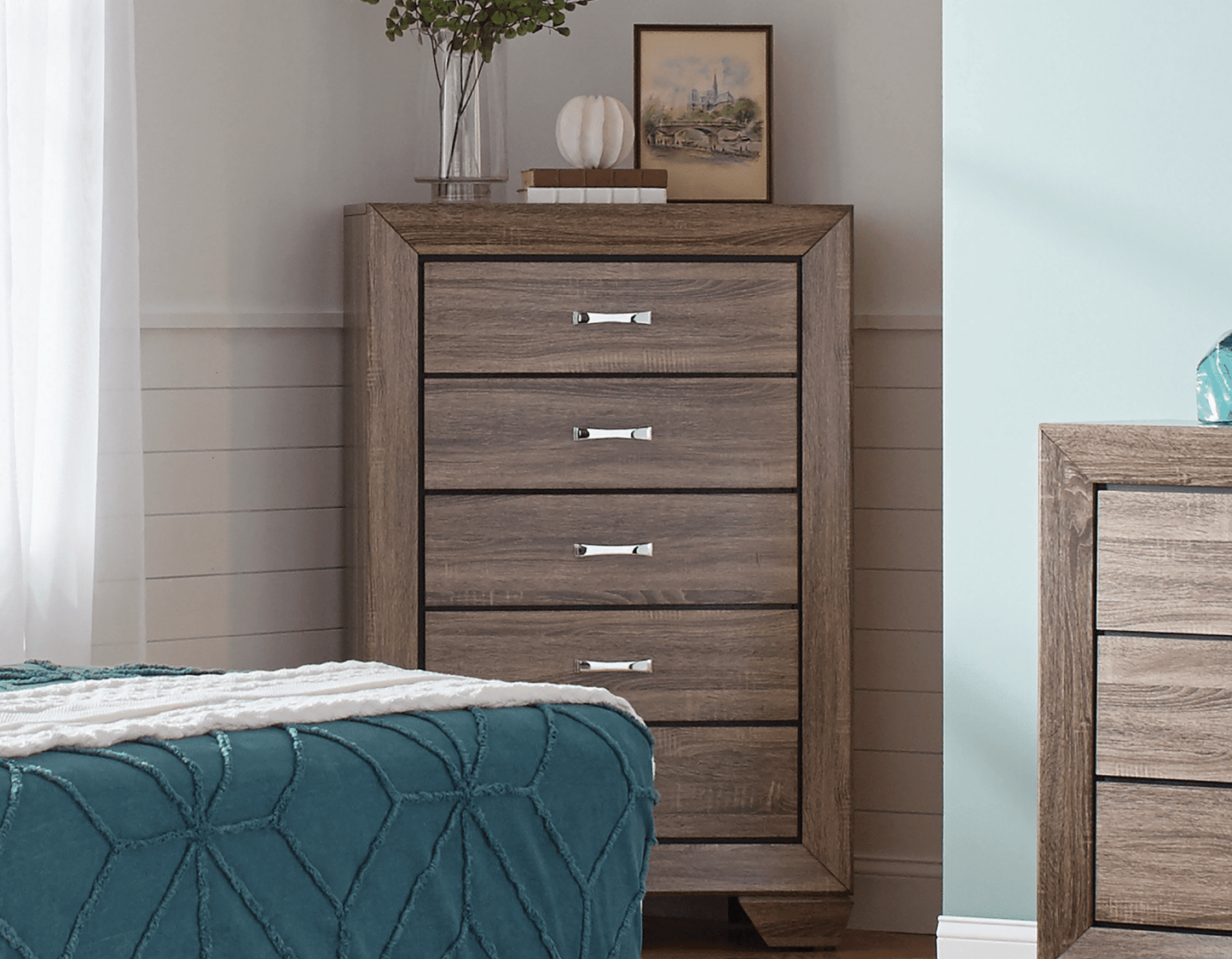 Holt King Platform Storage Bedroom Set - Washed Taupe