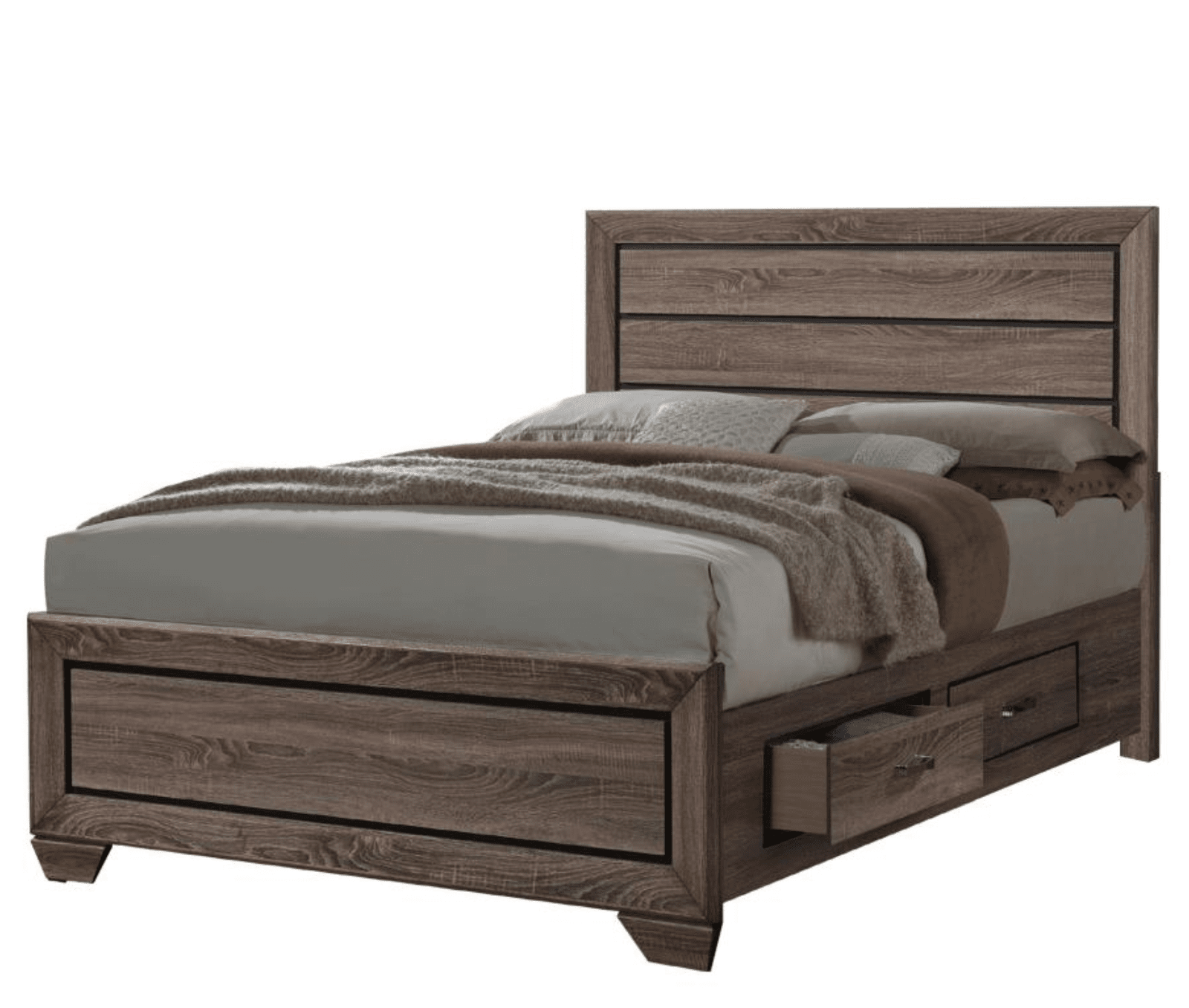 Holt King Platform Storage Bedroom Set - Washed Taupe