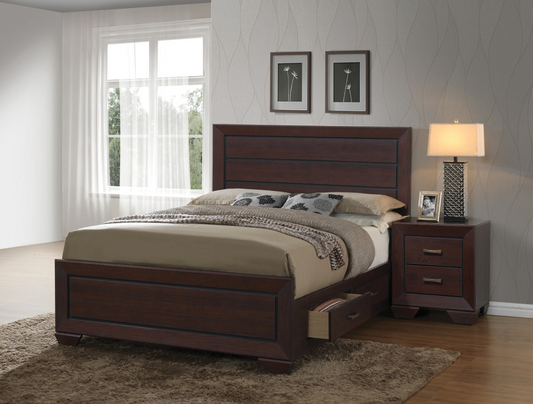 Holt King Platform Storage Bedroom Set - Dark Cocoa