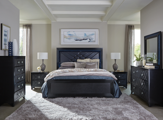 Penelope King Bedroom Set Midnight Star and Black