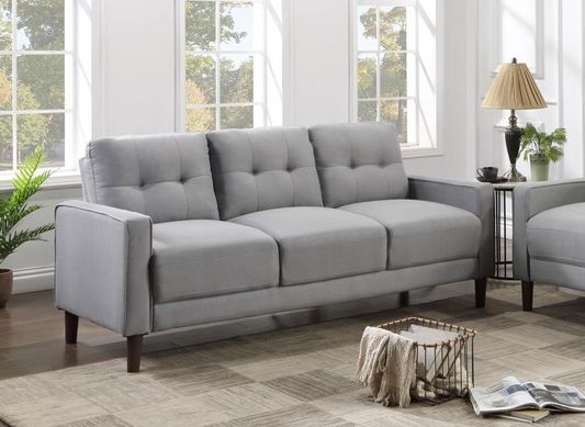 Bowen Upholstered Track Arms Tufted Sofa Grey