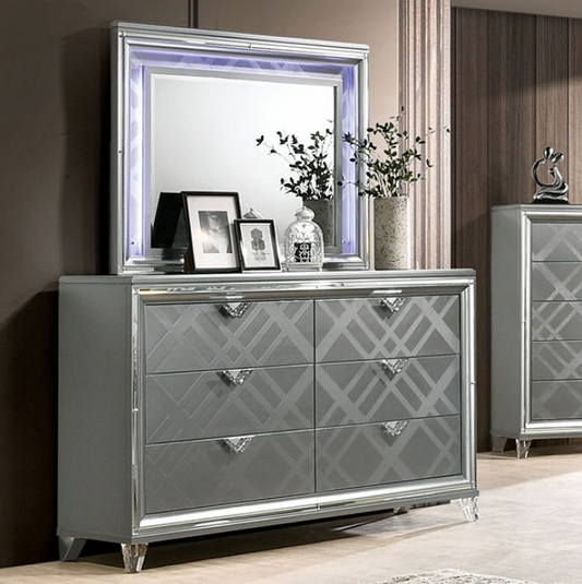 Emmeline 6-Drawer Glam Dresser with Acrylic Feet