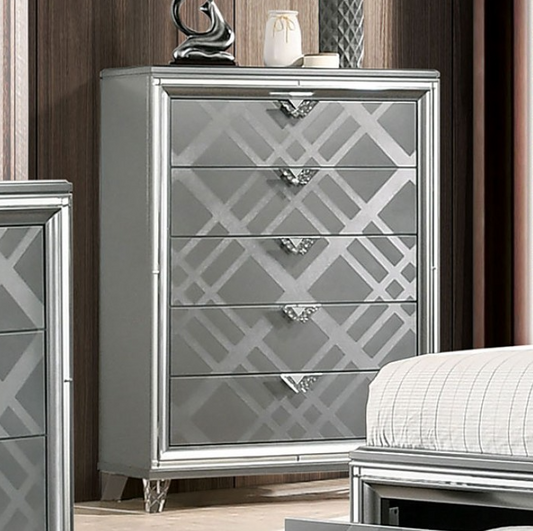 Emmeline 5-Drawer Glam Chest with Acrylic Feet