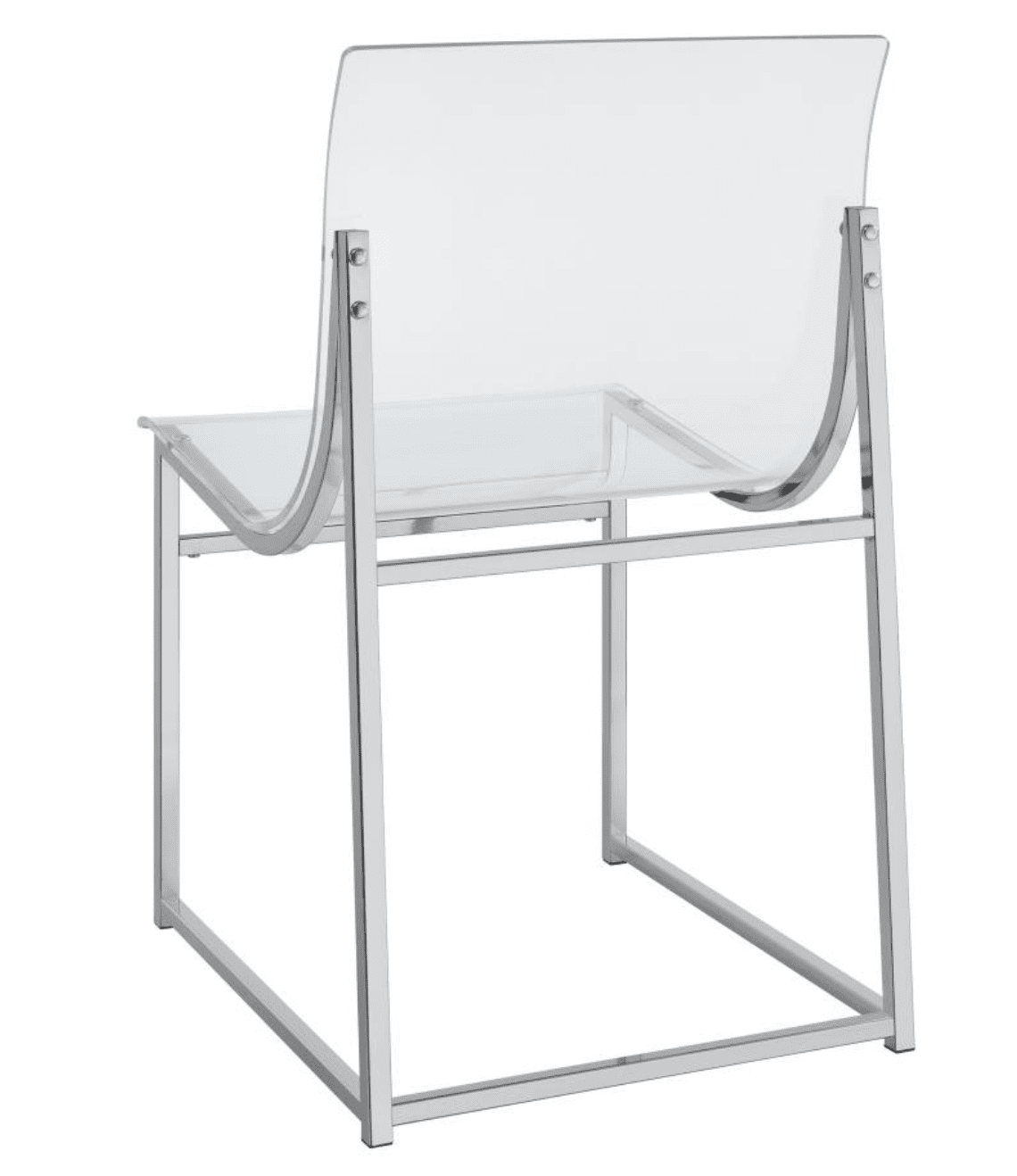 Aldon Acrylic Dining Side Chair Clear and Chrome Set of 2